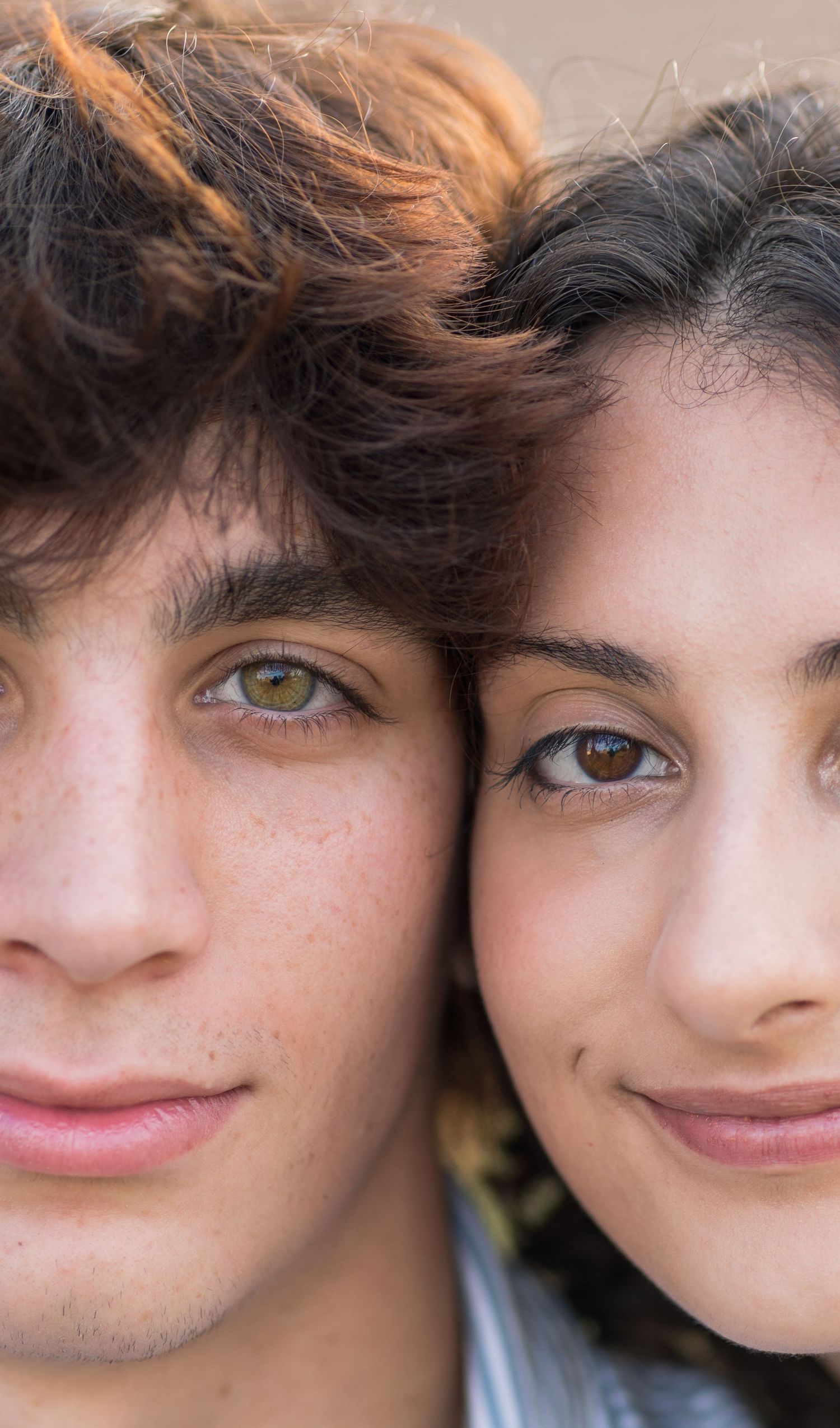 Close-up portrait series showing warm smiles and expressions in Augusta, GA.