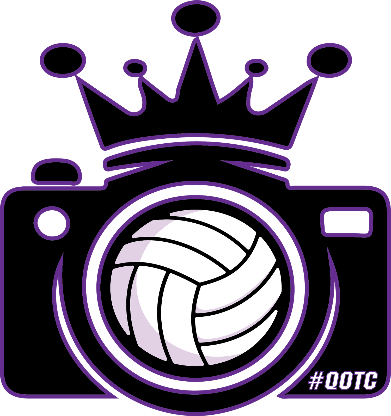 Volleyball themed crown logos and designs in purple silhouette style.