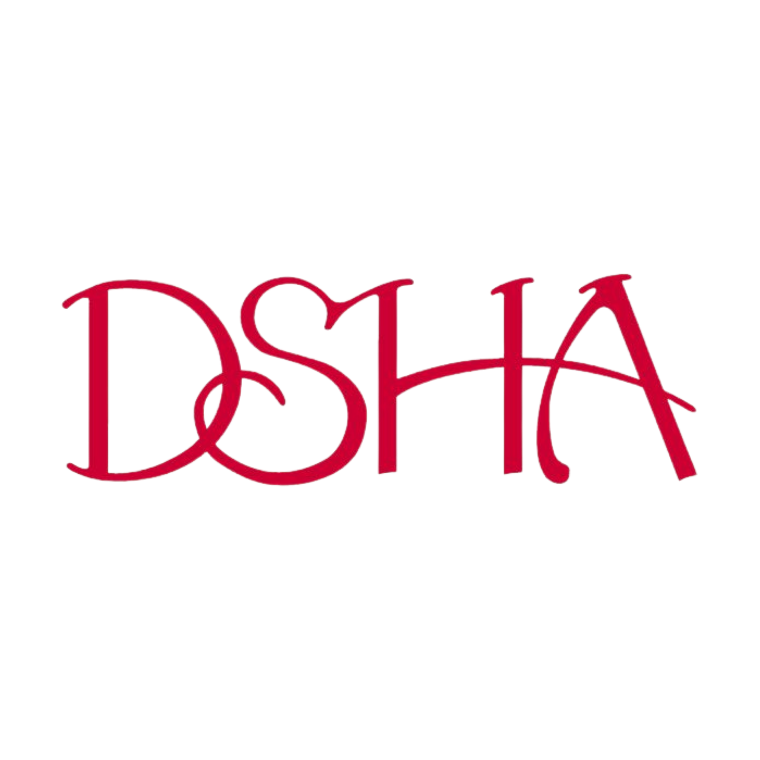 DSHA logo in bold red stylized lettering on a white background.