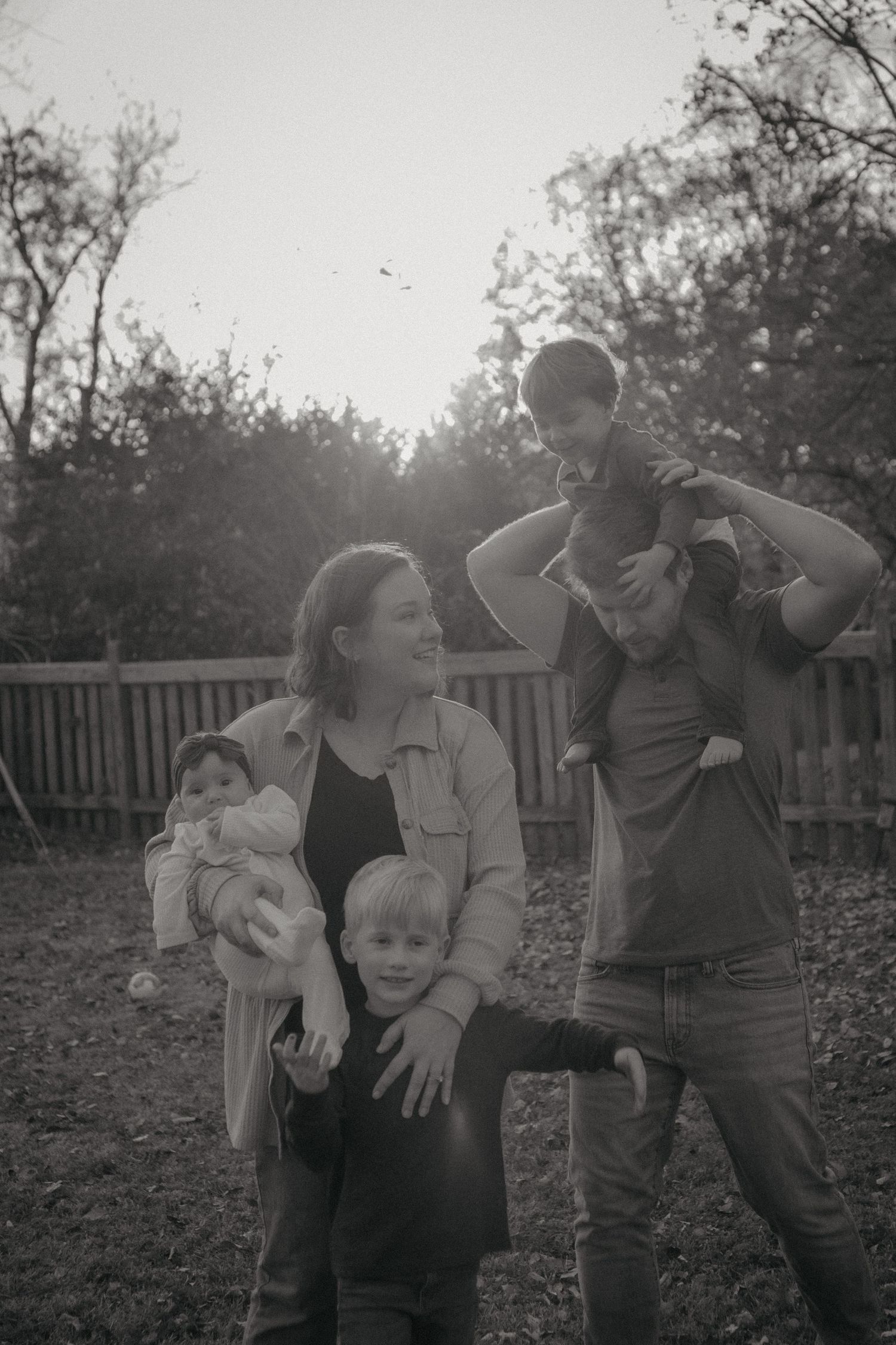family photo black and white