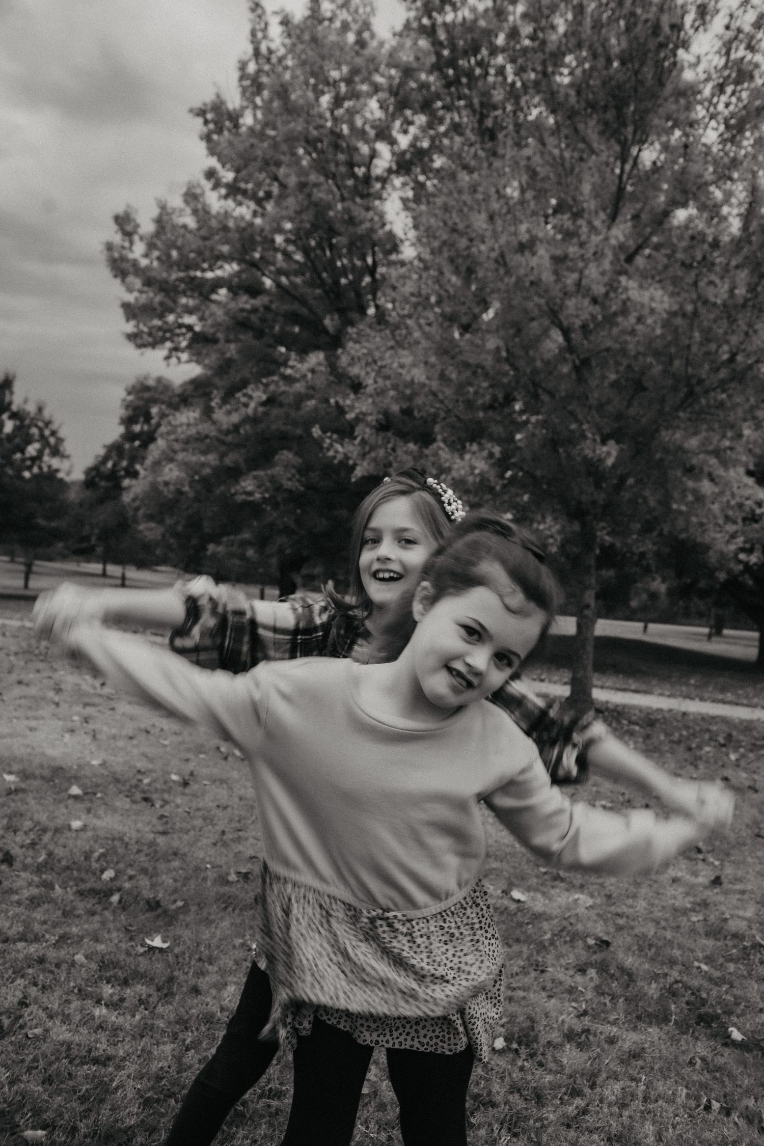 sisters in black and white