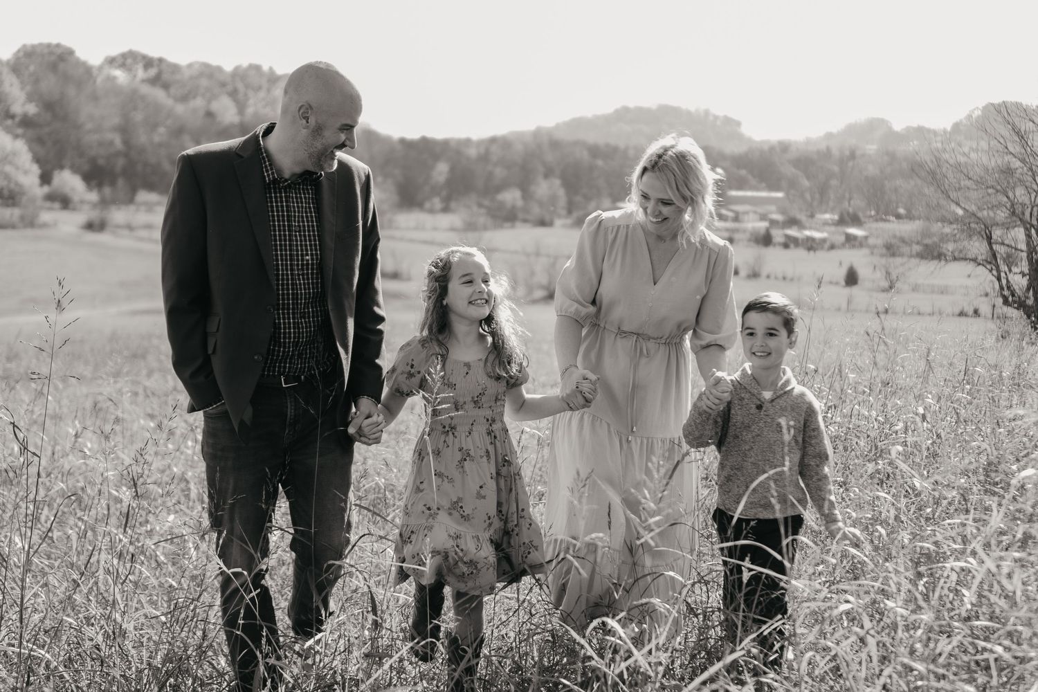 family photo black and white