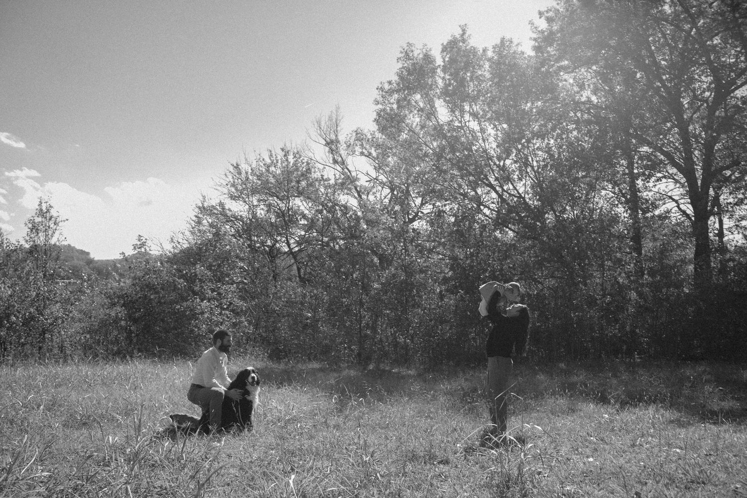 family photo black and white