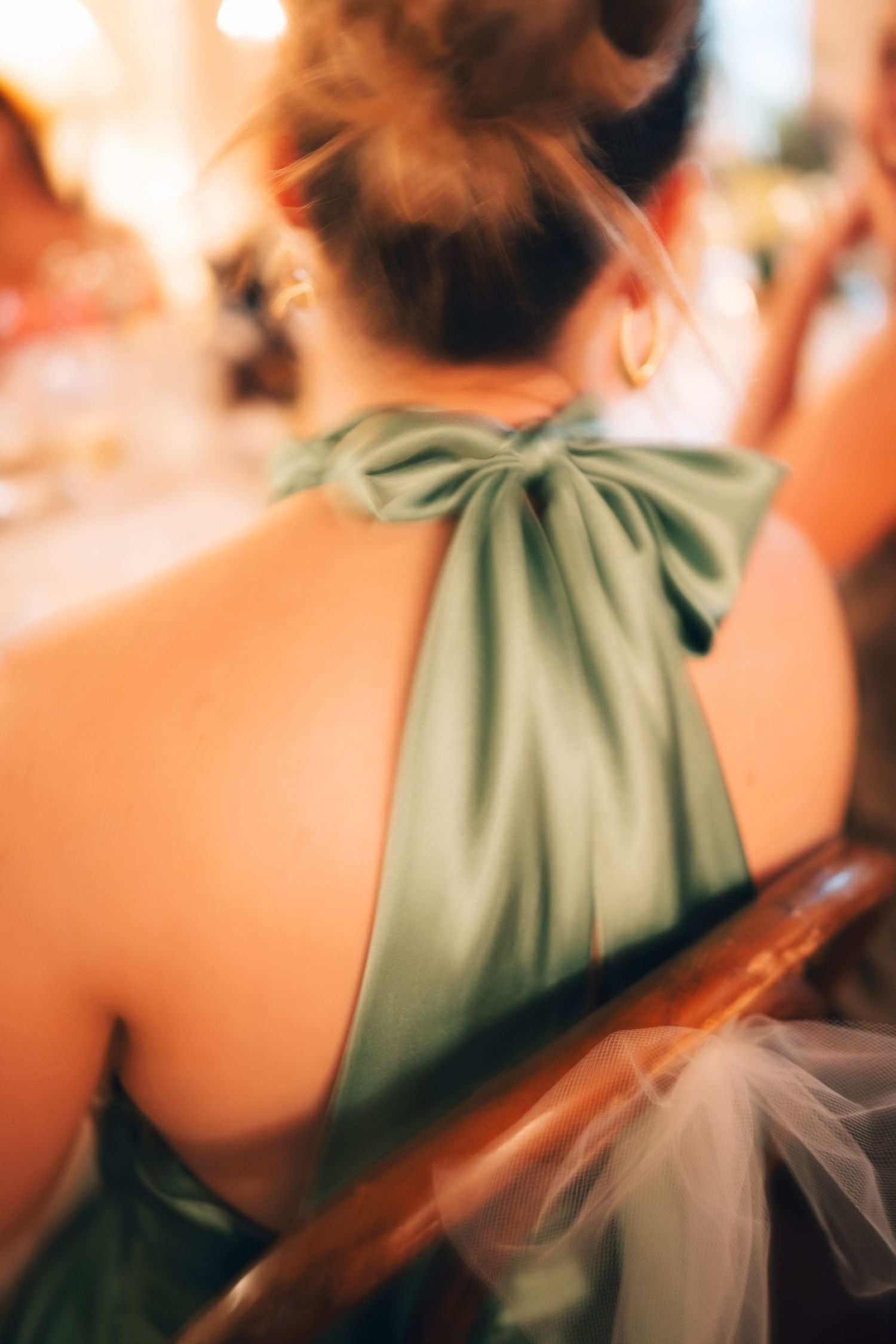 Detail shot of sage green fabric with soft focus effect.