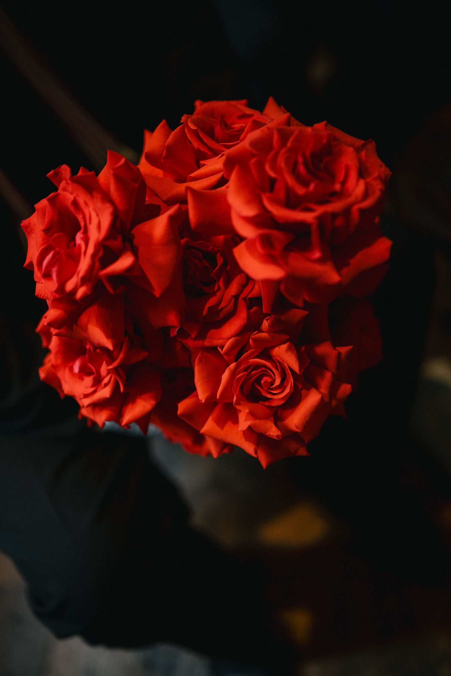Vibrant red roses bridal bouquet at a luxury Australian wedding