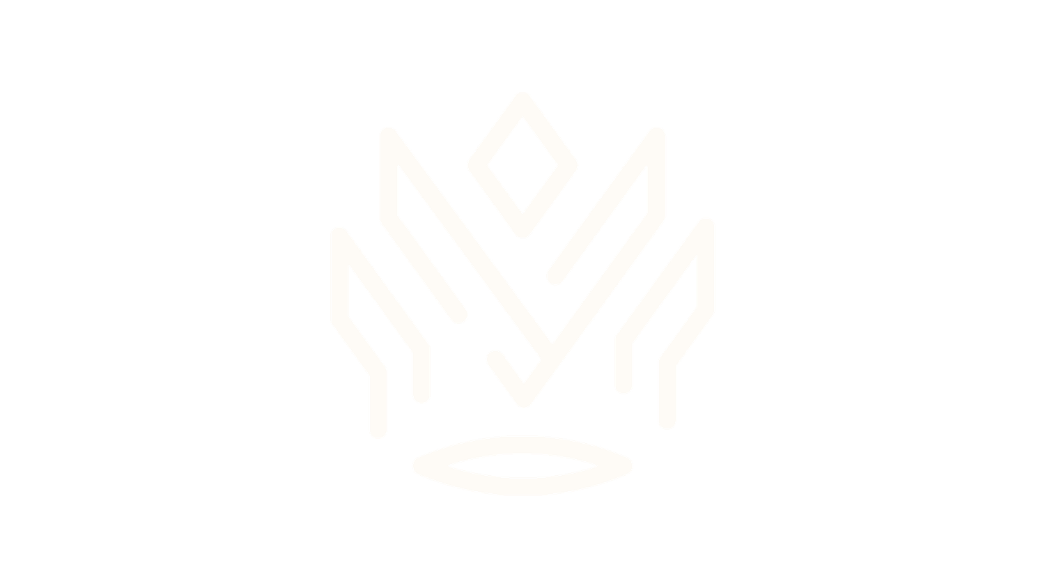 Delicate crown emblem logo in gold outline on white background.