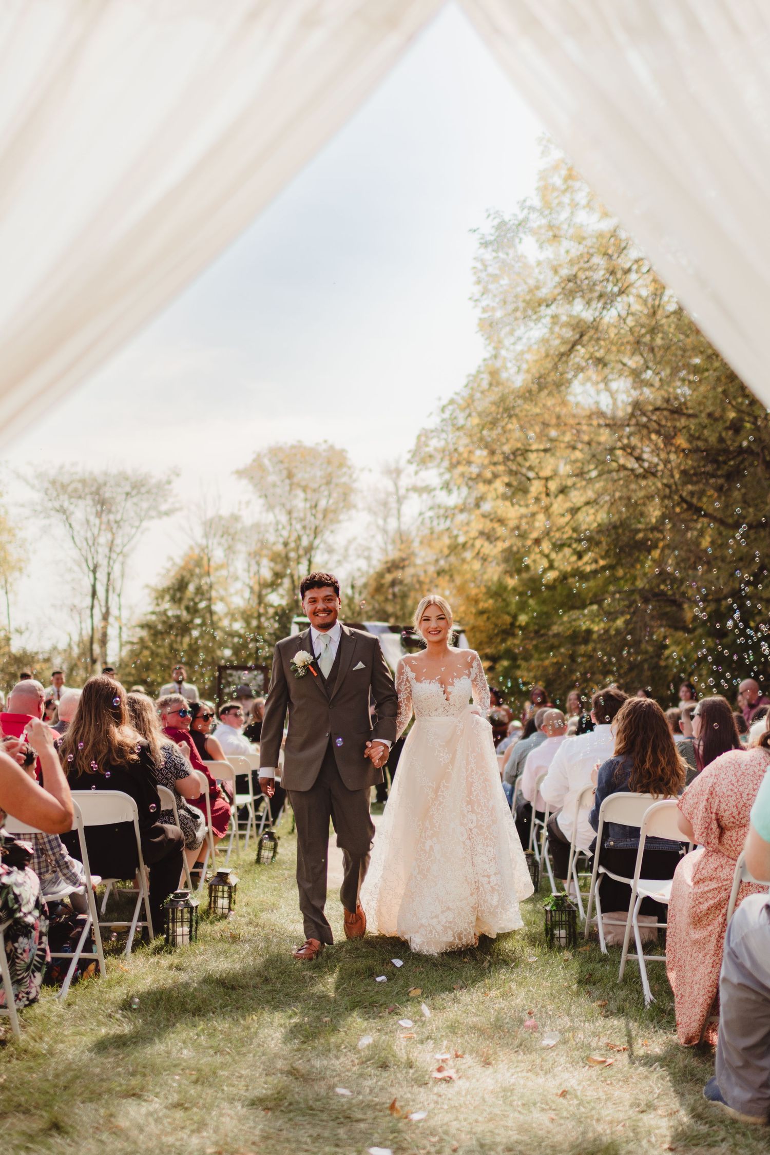 Coupe walking down the aisle in Lafayette, Indiana