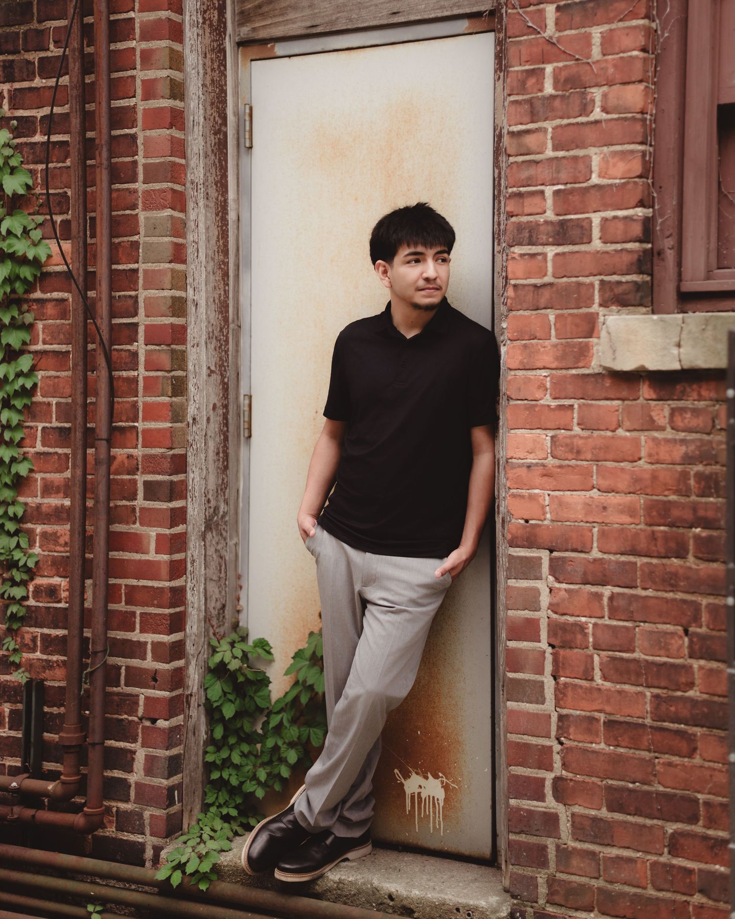 High school senior portrait by a senior photographer in Lafayette, Indiana capturing confidence, personality, and graduation memories