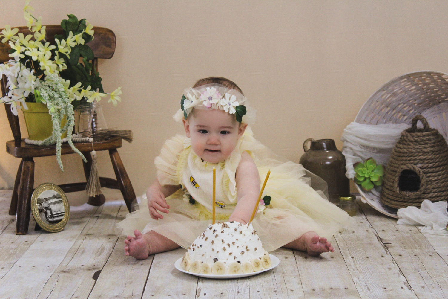A selection of party decorations and special celebration items arranged on a rustic surface.
