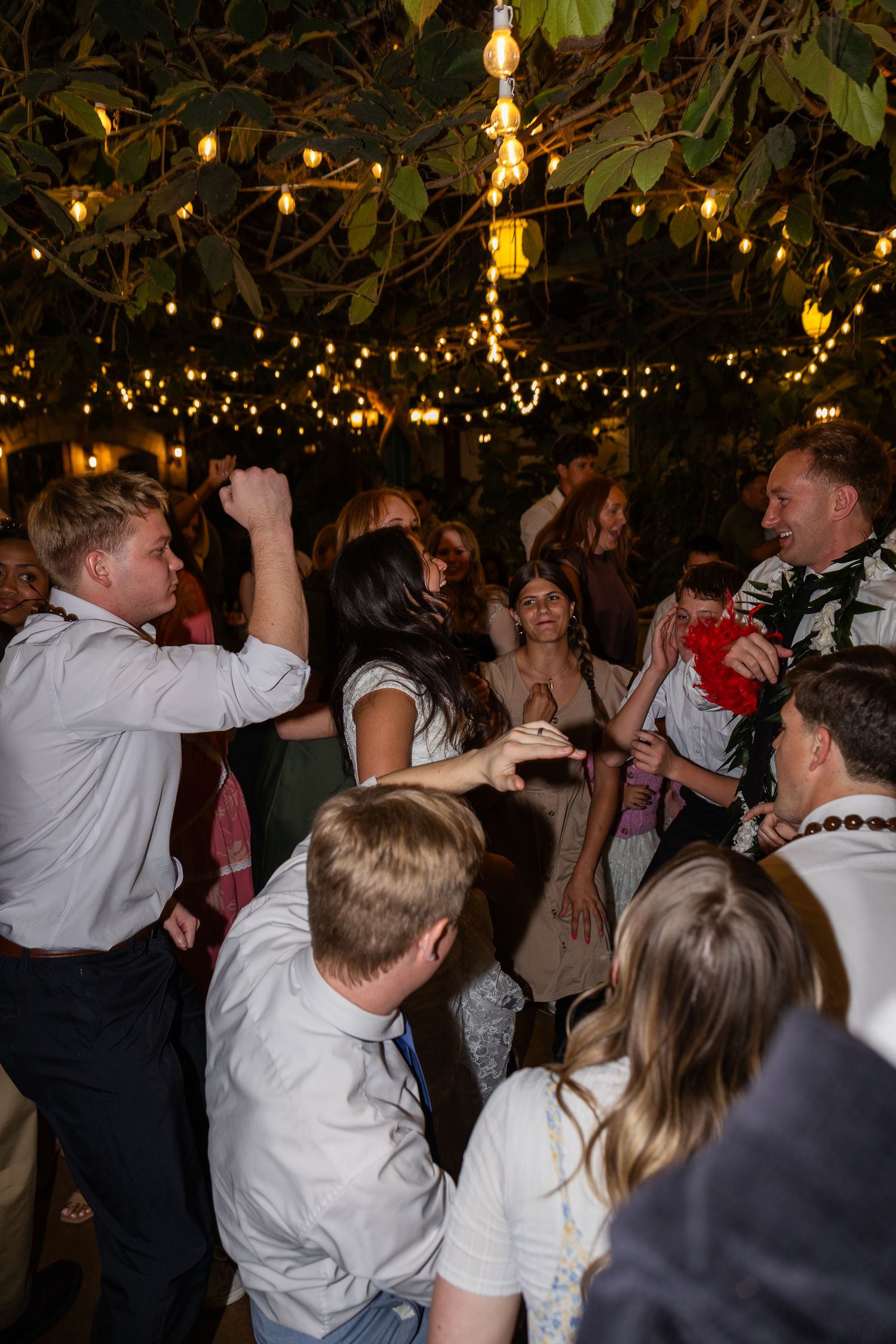 guests dancing at wedding