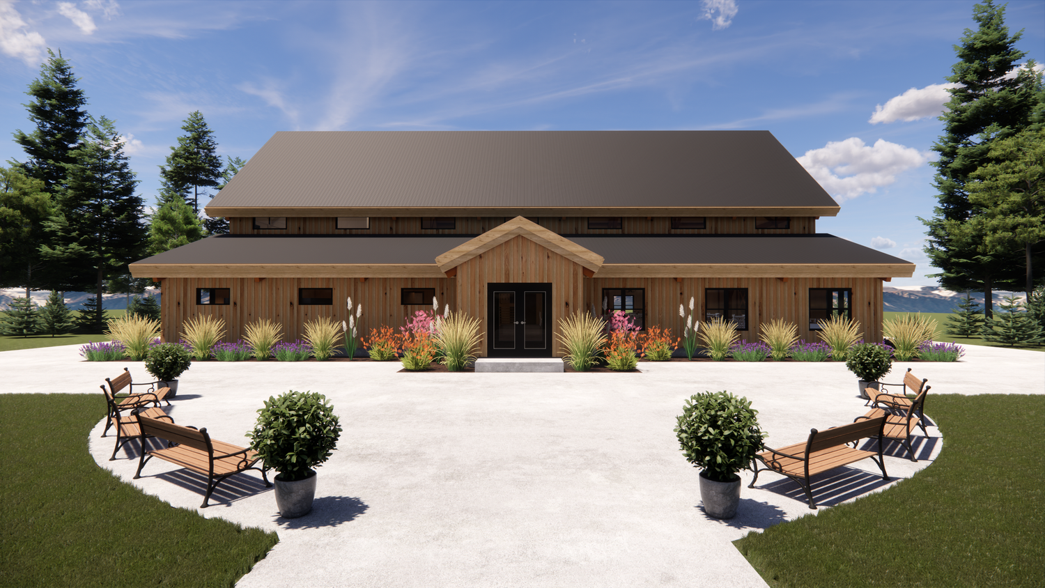 image of 9 acres event barn front entrance