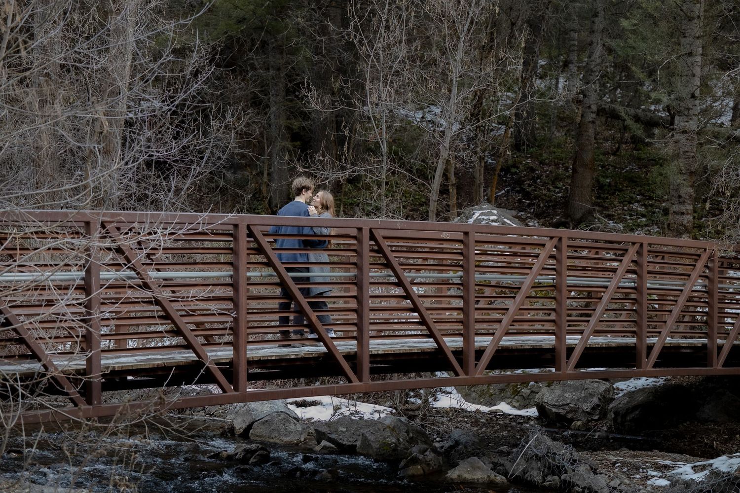 couple dancing on a bridge in Provo Canyon