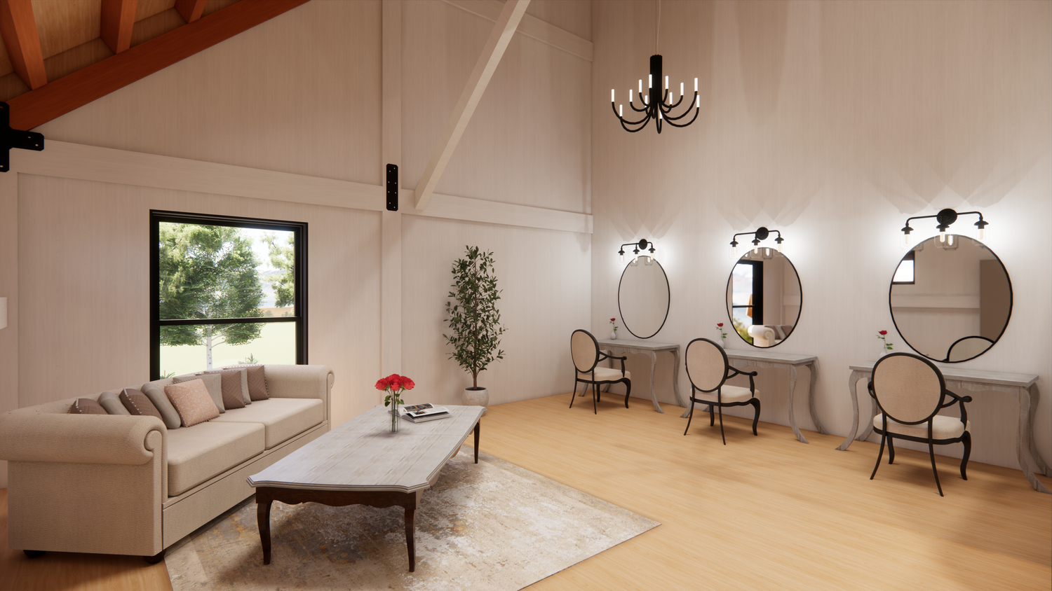 image of 9 acres event barn bridal suite