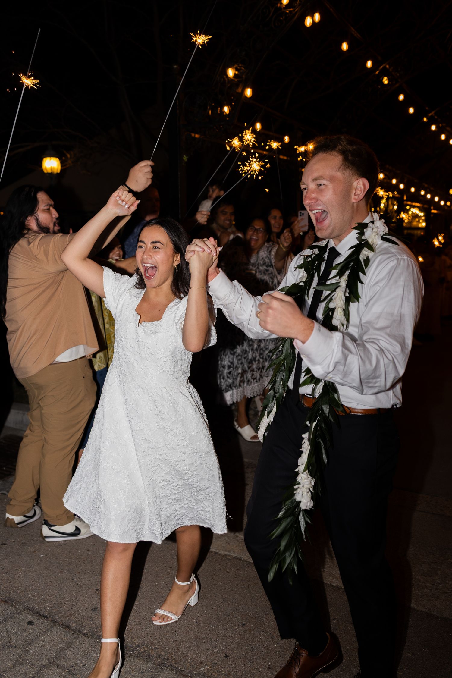 sparkler exit after wedding reception