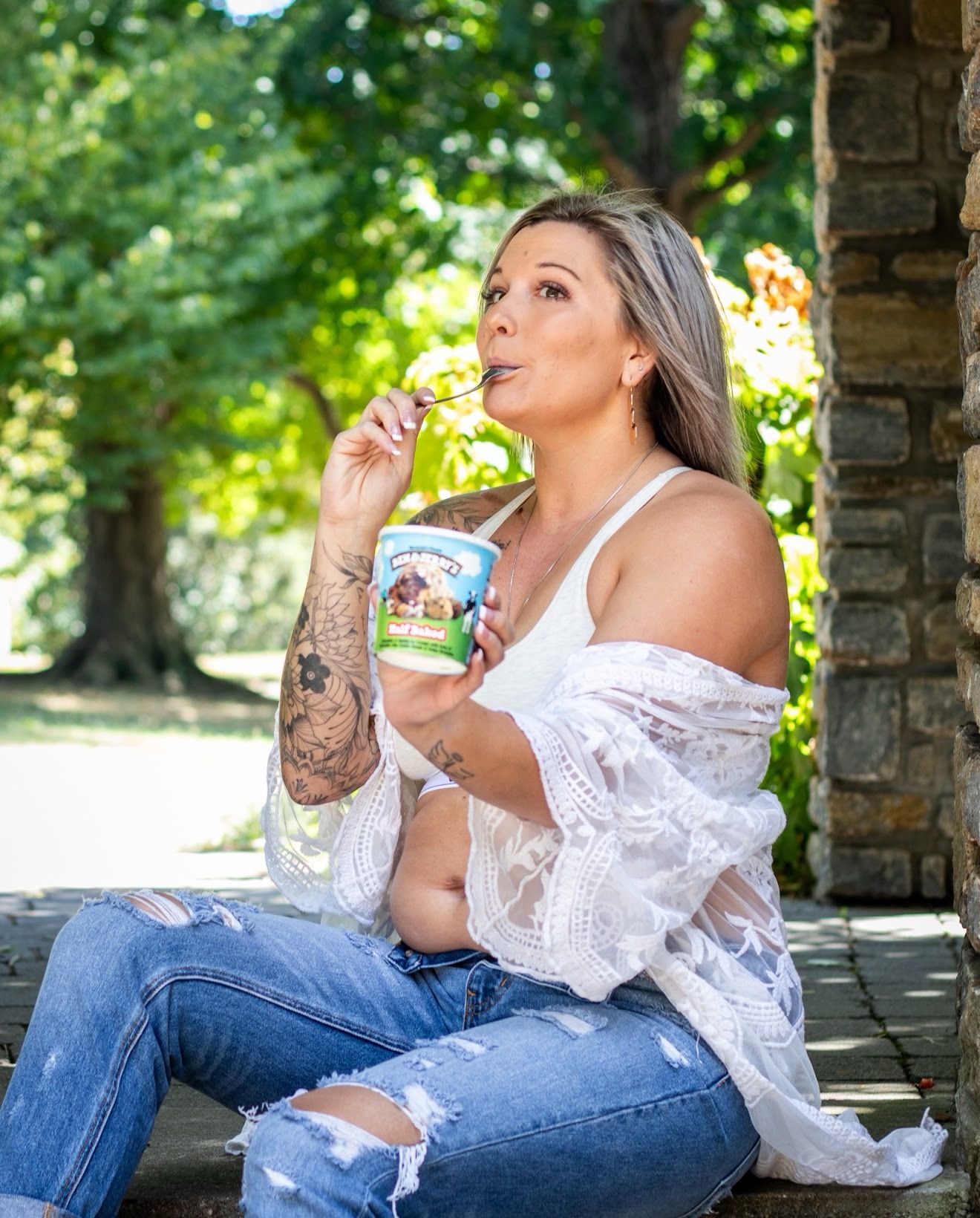 Half baked pregnancy announcement with Ben & Jerrys ice cream,