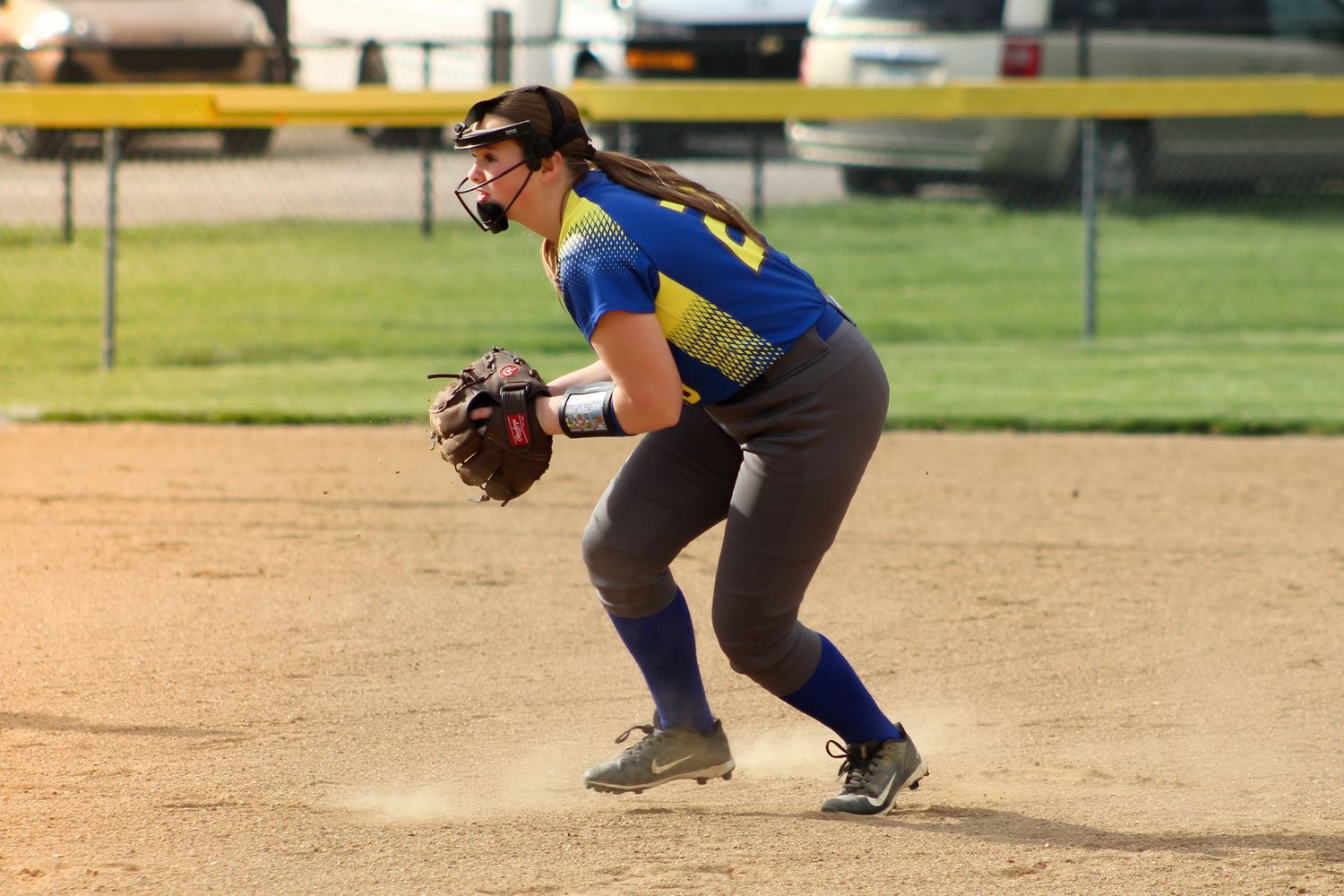 Triton H.S. (Bourbon) Varsity Softball Player Jada Bules during a home game.