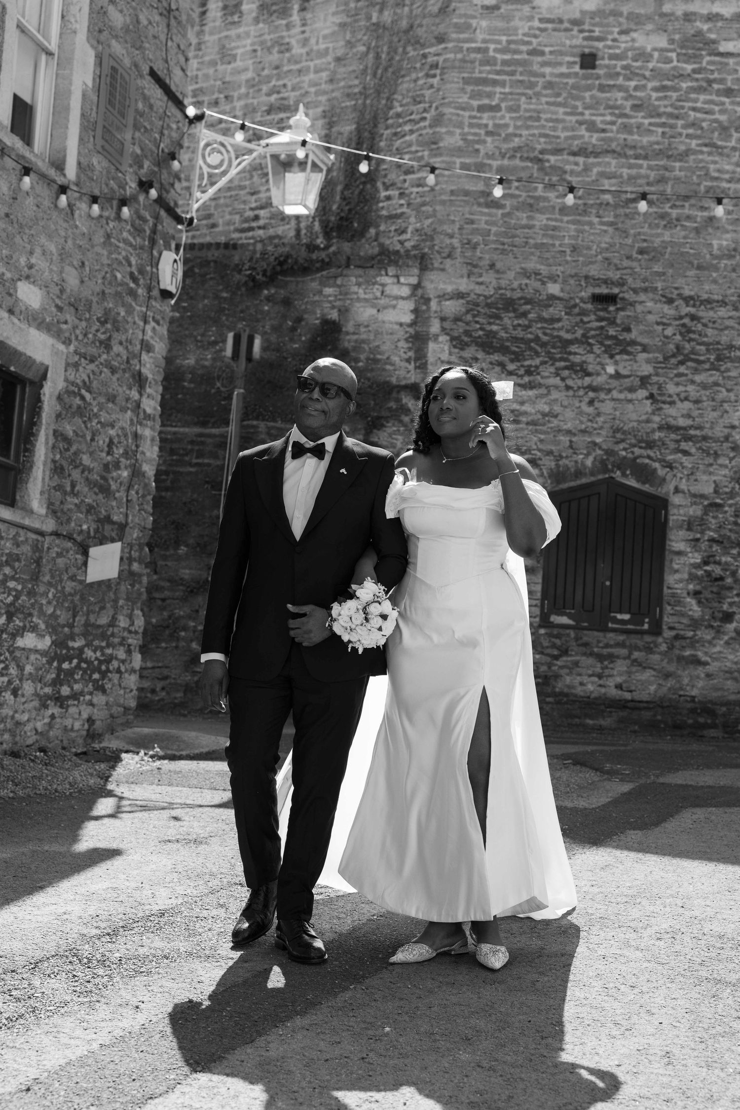 Dad walking his daughter to the alter at Silk Mill studio in Frome