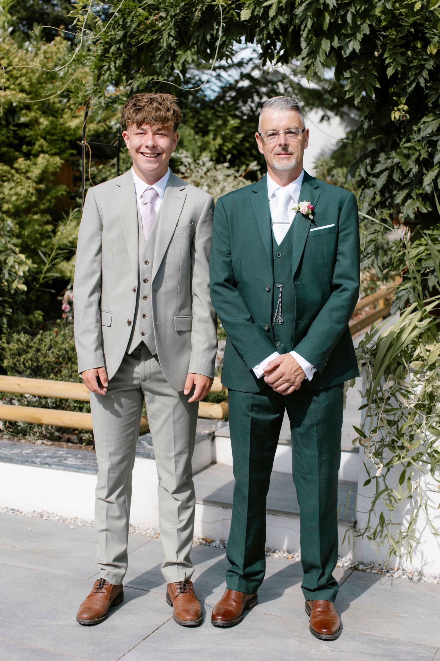 A father and son, awaiting to see the bride for the first time