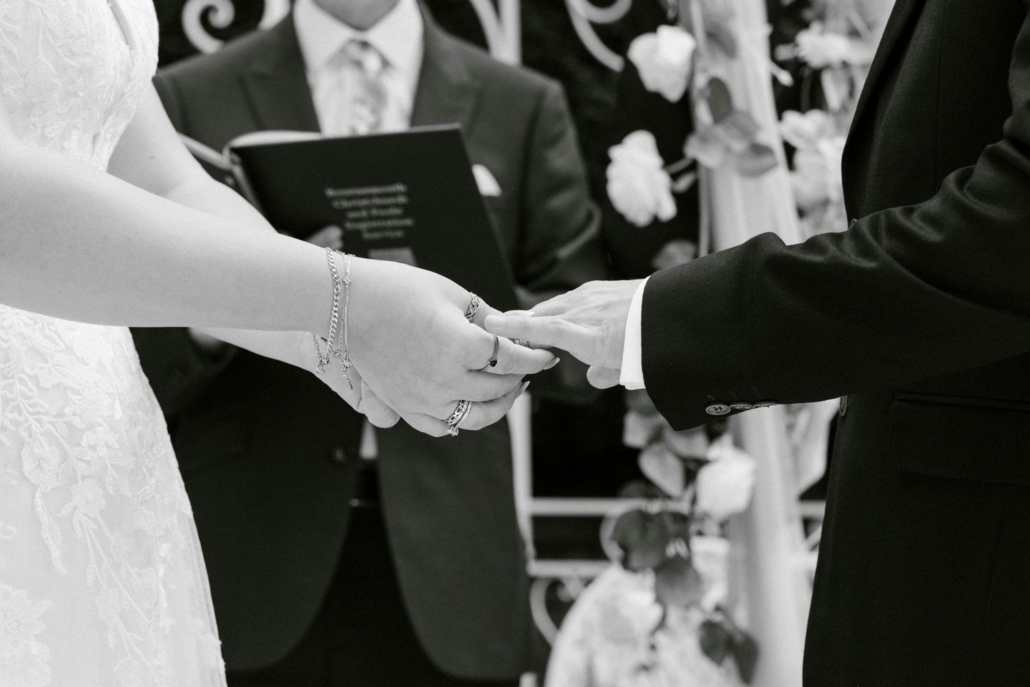 ring exchange at a wedding at the Orangery Suite