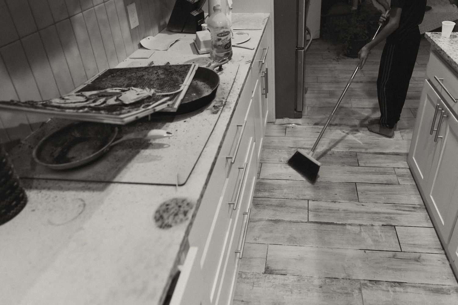 Clean up after a kitchen fire and how you can help someone else know what to do.