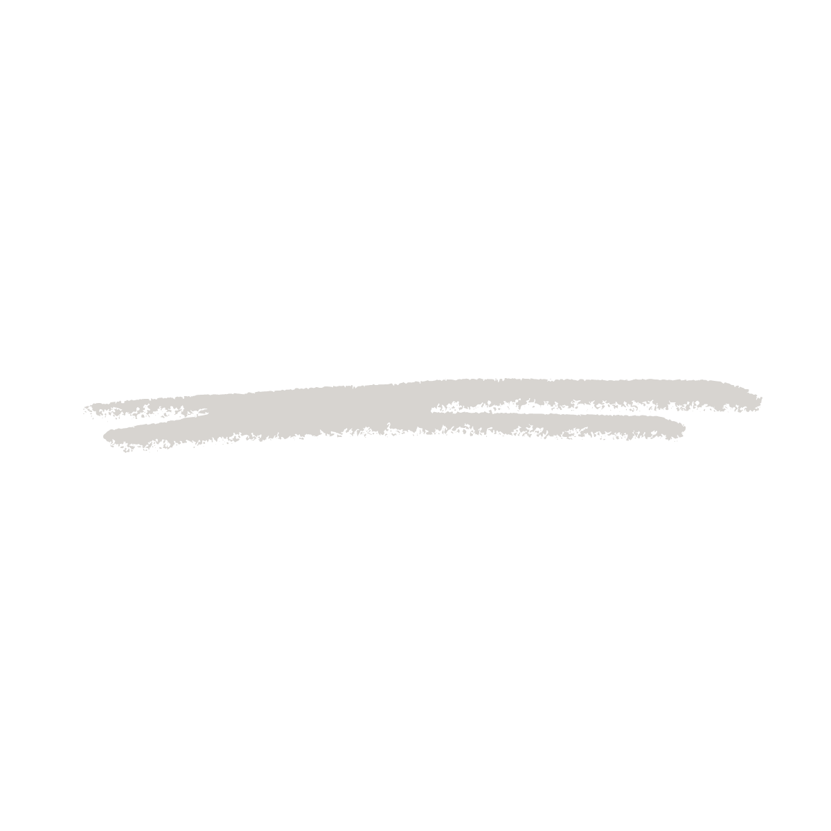 A thin horizontal gray brushstroke or pencil mark on a white background.