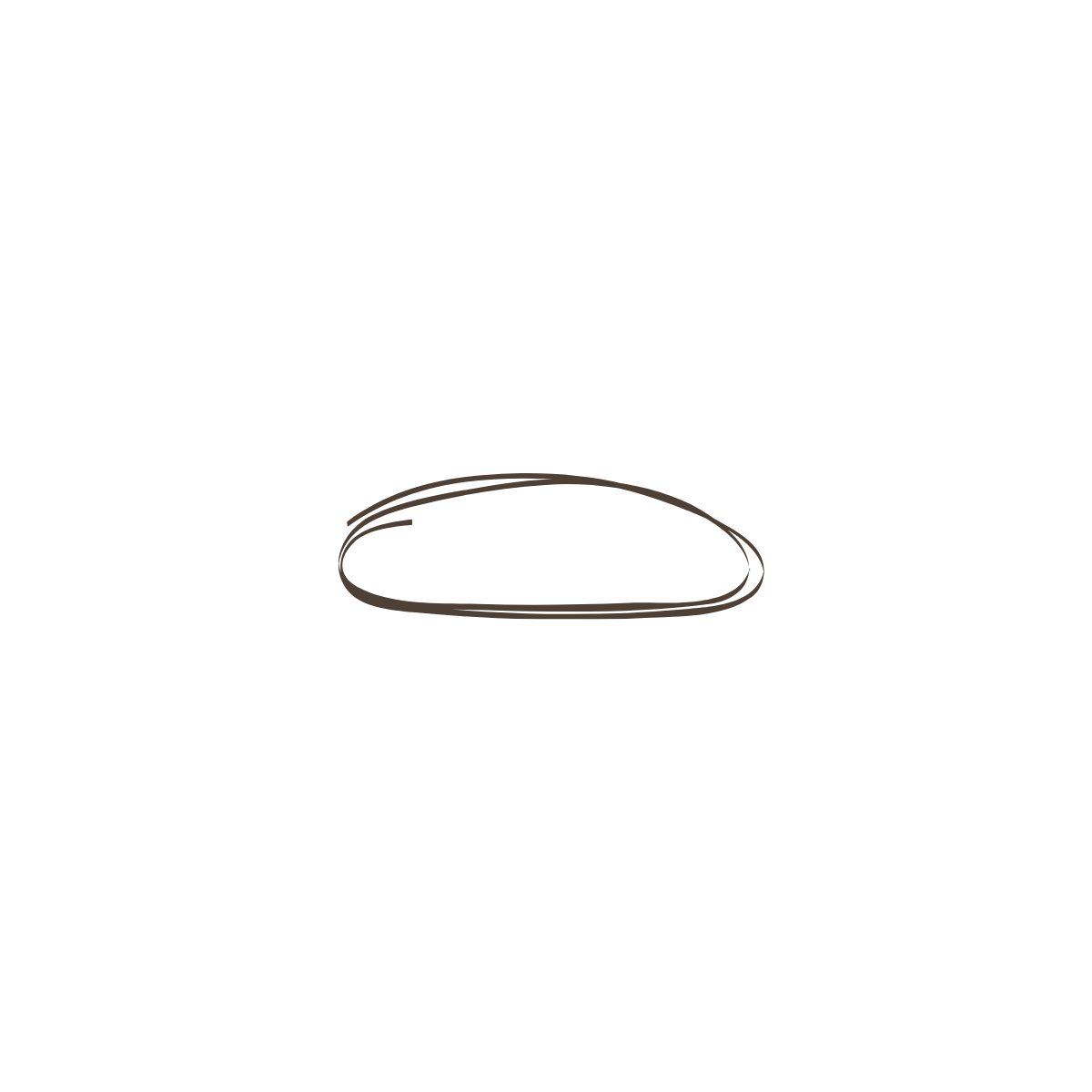 A simple black line drawing of a curved line forming a semi-circular shape against a white background.