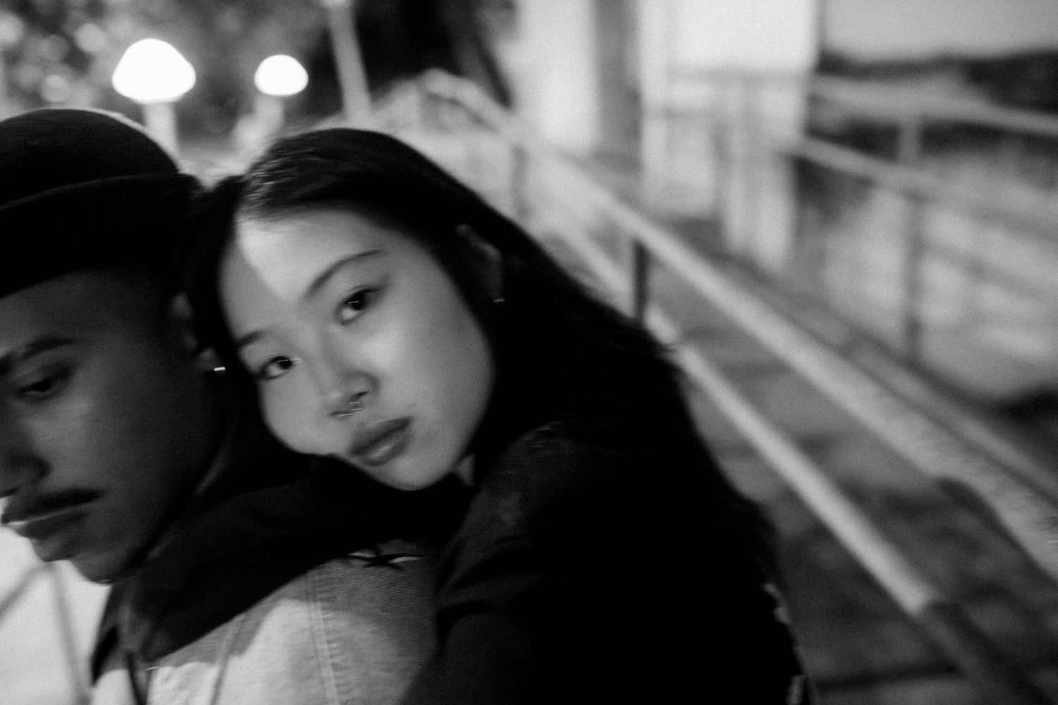 A series of intimate black and white portraits in natural light.