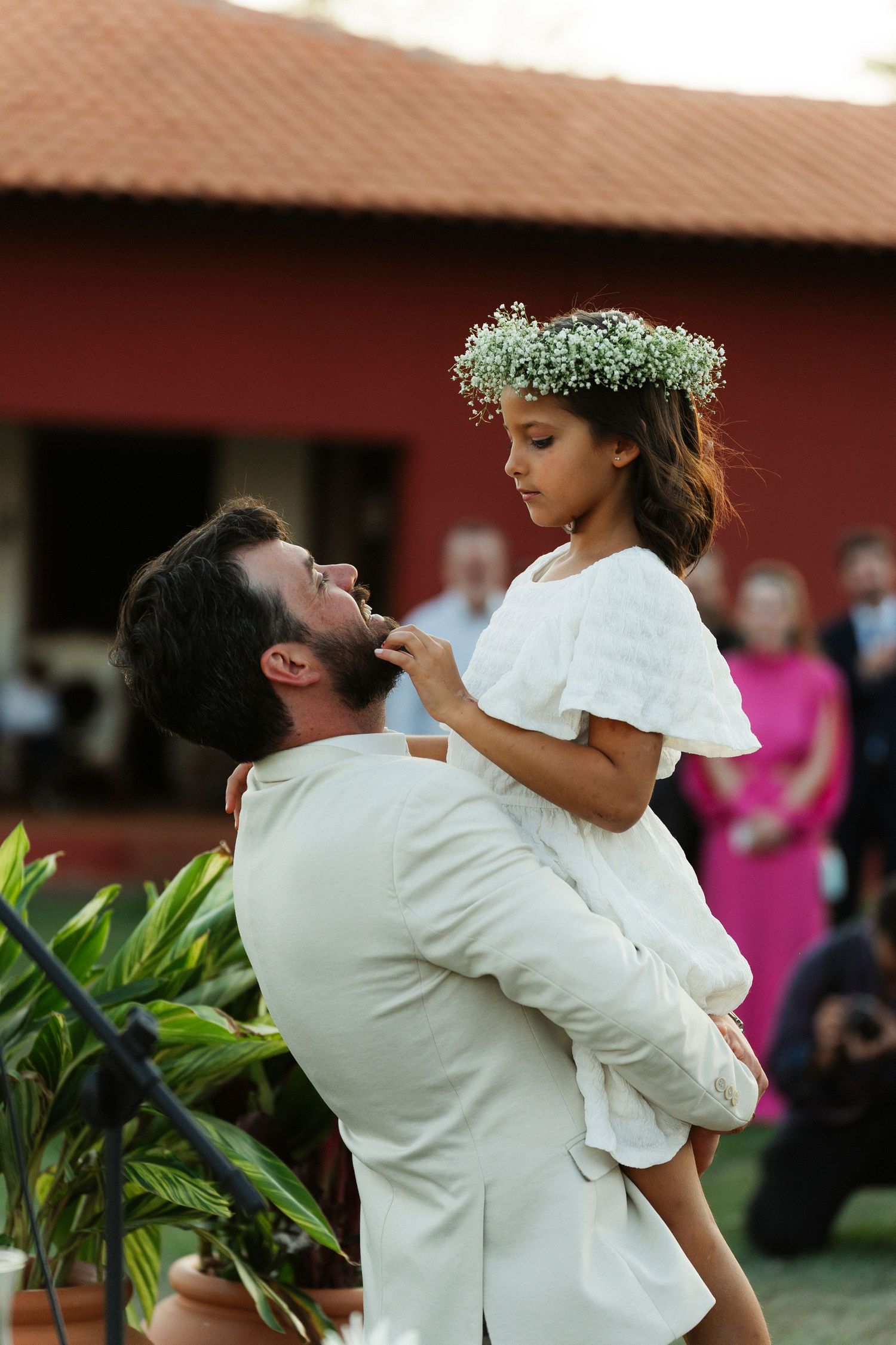 Intimate dance moments captured during outdoor wedding celebration.