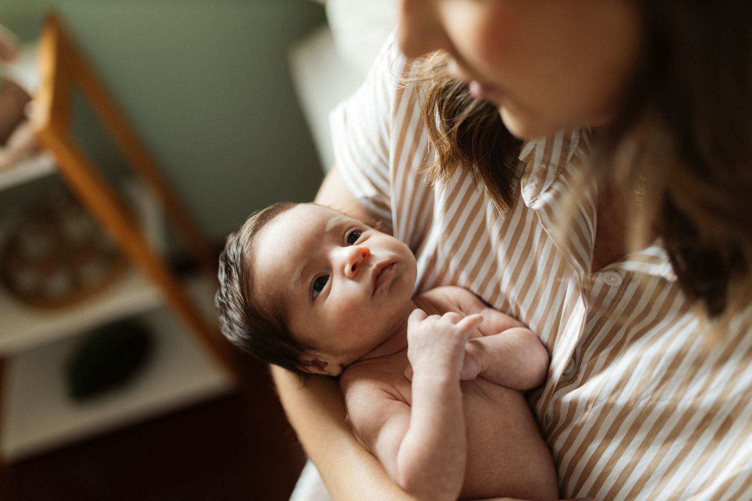 Series of candid family moments captured in soft natural light showing loving embraces.