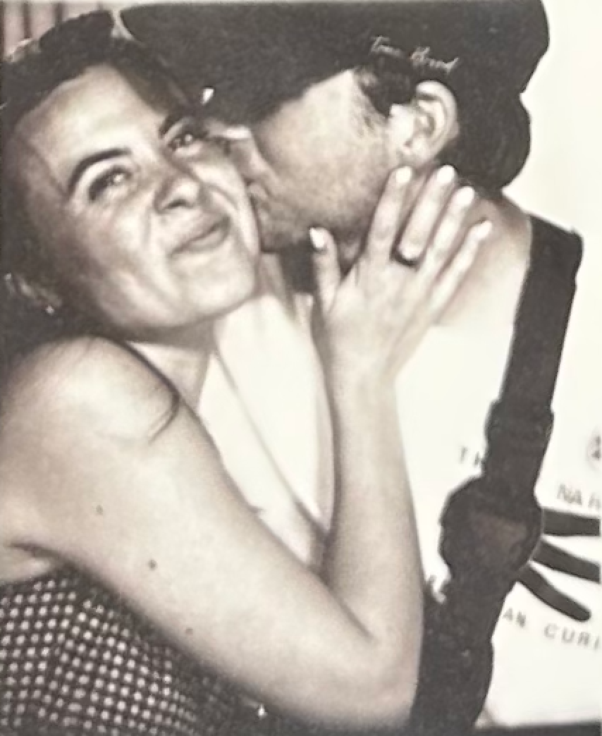 Vintage photo strip showing playful expressions in black and white.