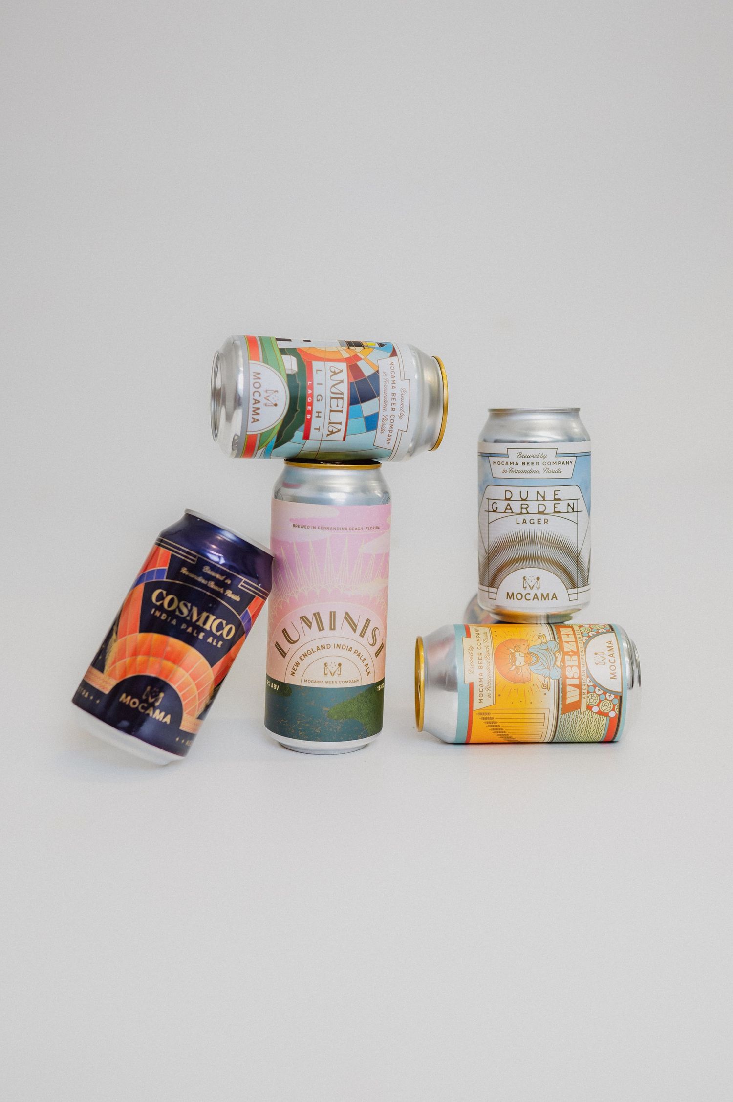 Product photograph featuring Mocama Beers in studio in Fernandina Beach, Florida