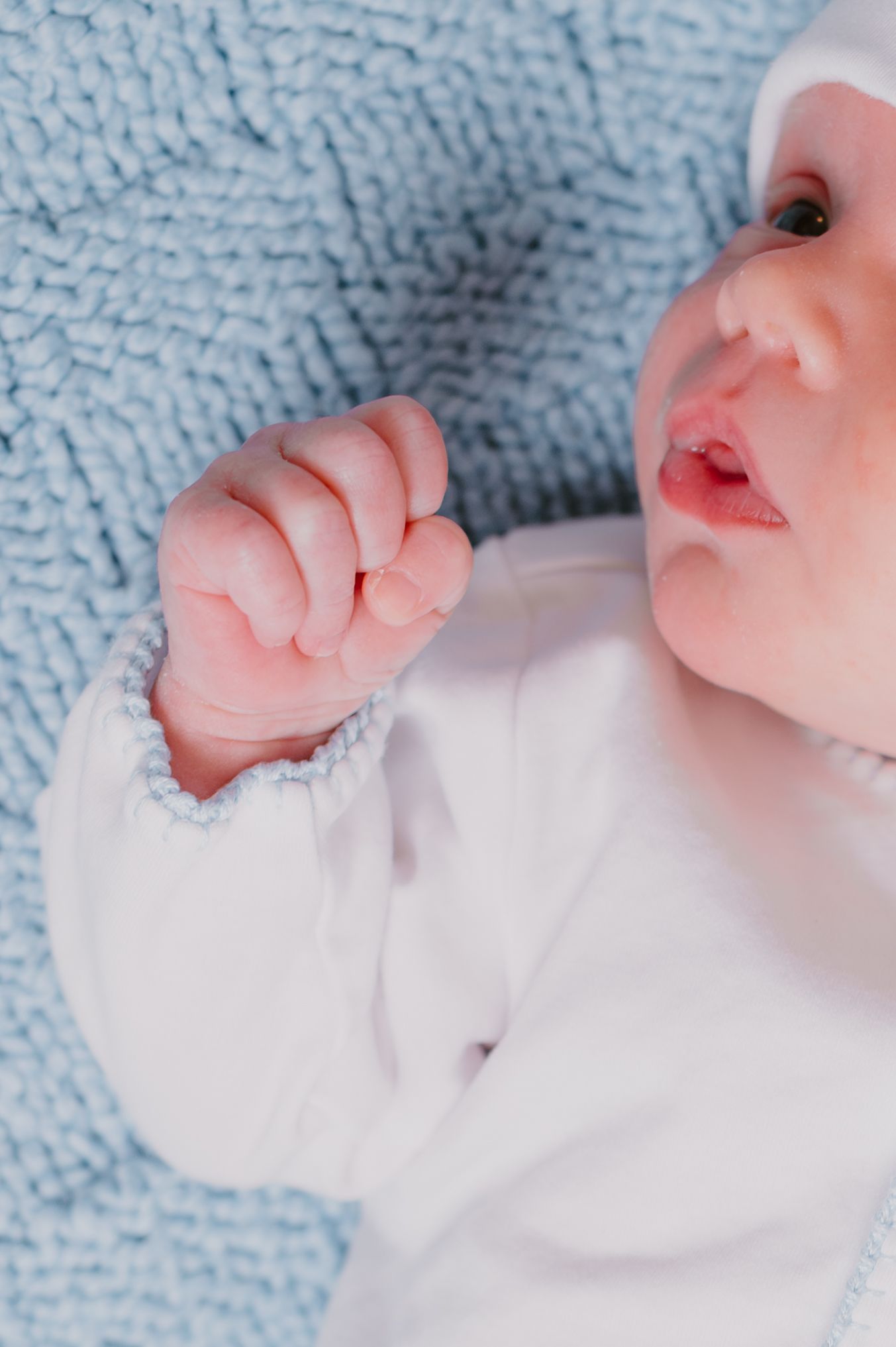 Newborn in home lifestyle photo of detailed photos of newborn mouth and lips