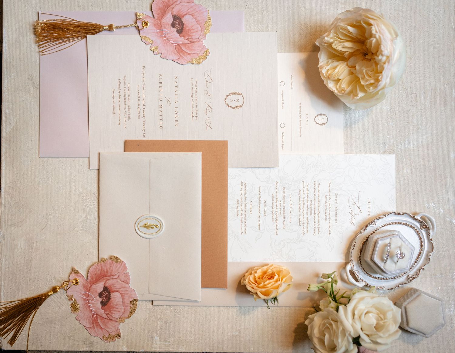 Dami Hassan Luxury wedding photographer - stationary flat lay