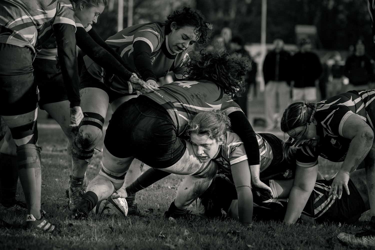 King's College London women's rugby defeat UCL women's rugby dramatic black and white ruck 2025