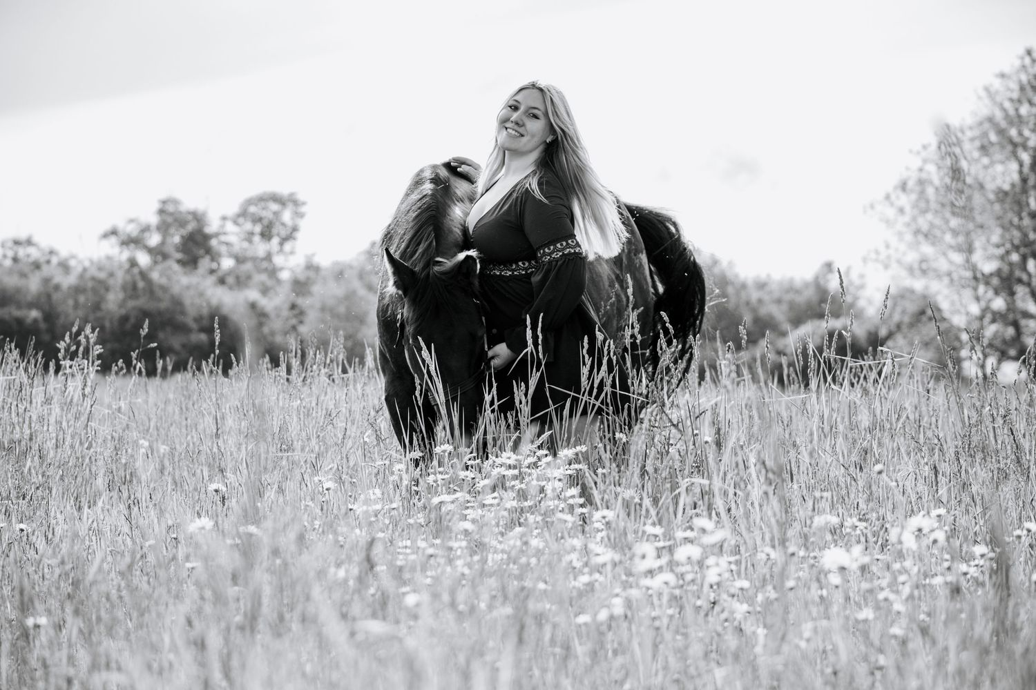 Summer Photo of a Girl with a Horse