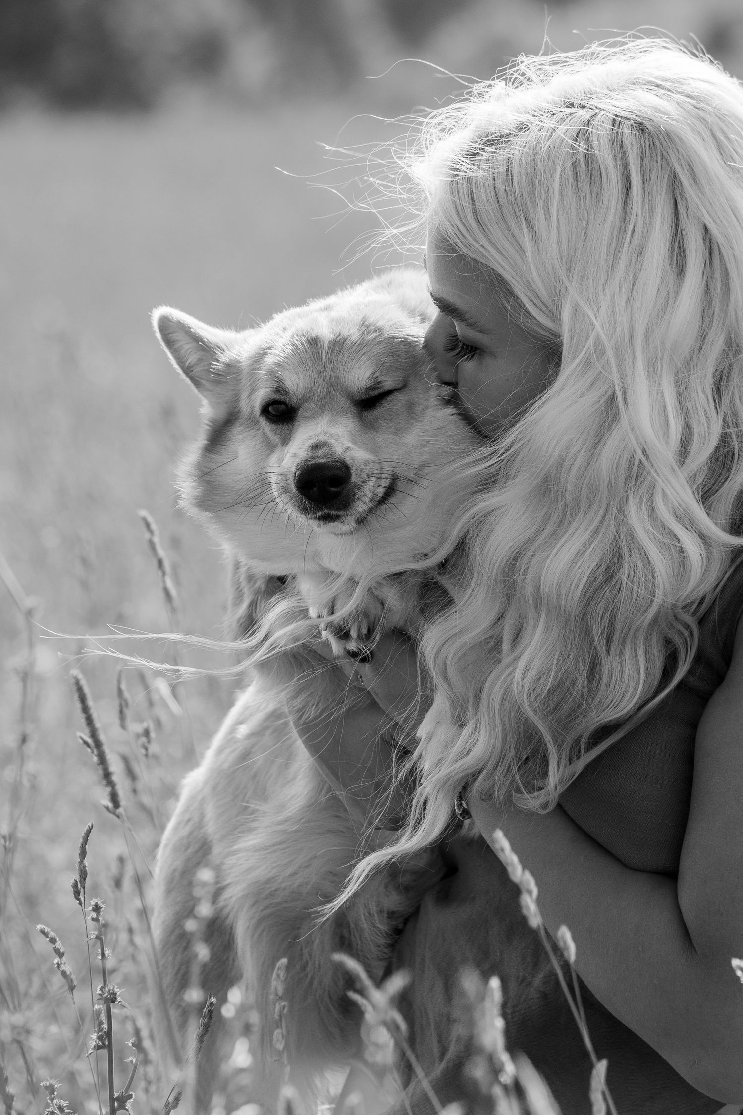 Summer Photo of a Girl with her Corgi