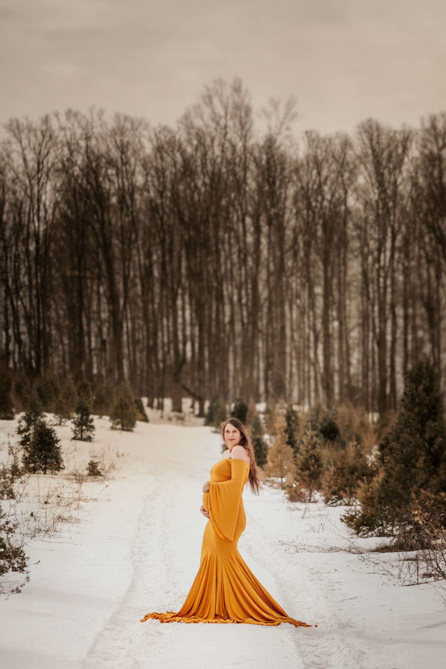 Fall Maternity Portrait of a Girl