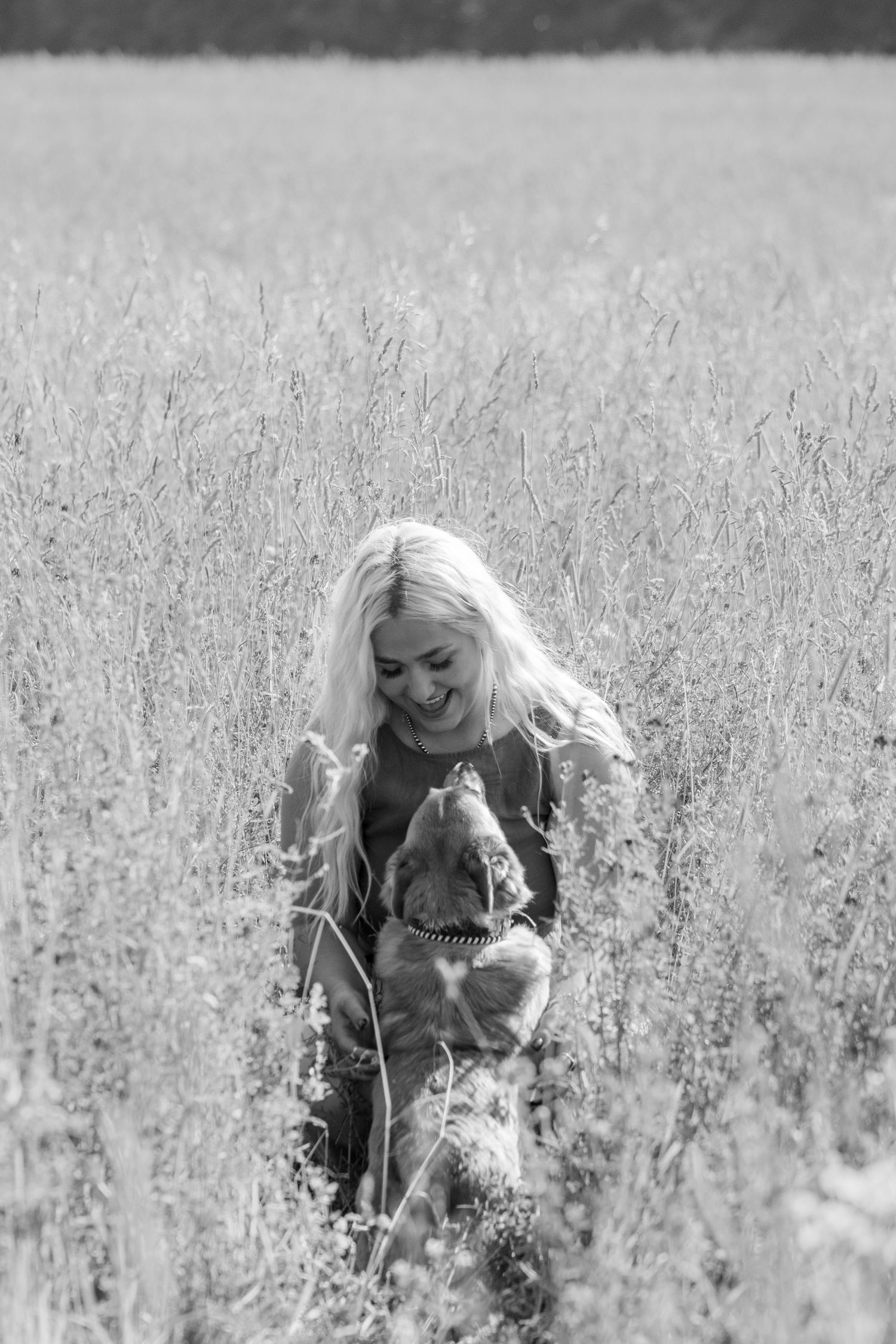 Summer Photo of a Girl with her Corgi