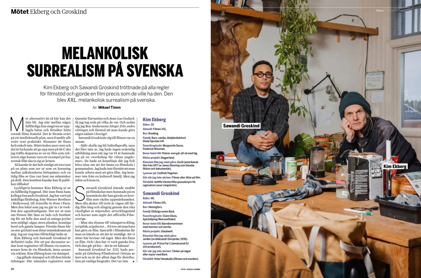 Tidningsuppslag som visar ett träbord med människor samlade runt det