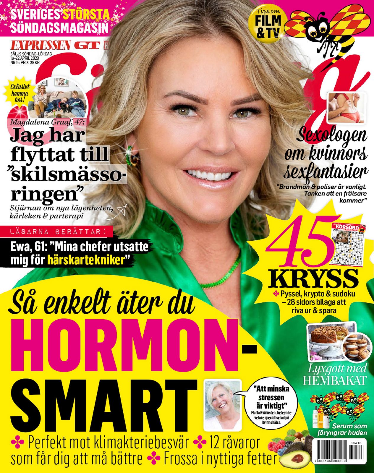 Omslag till svensk tidskrift med en artikel om hormonhälsa och texten 
