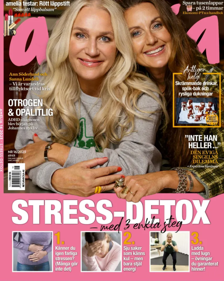 Svenskt tidningsomslag om stressdetox med livsstils- och välbefinnandetips
