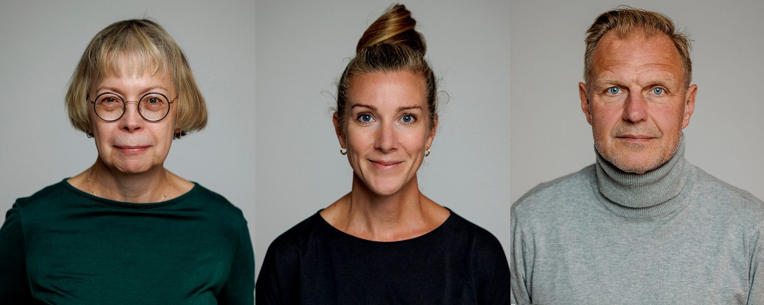 Professionella porträttbilder av teammedlemmar mot en grå bakgrund