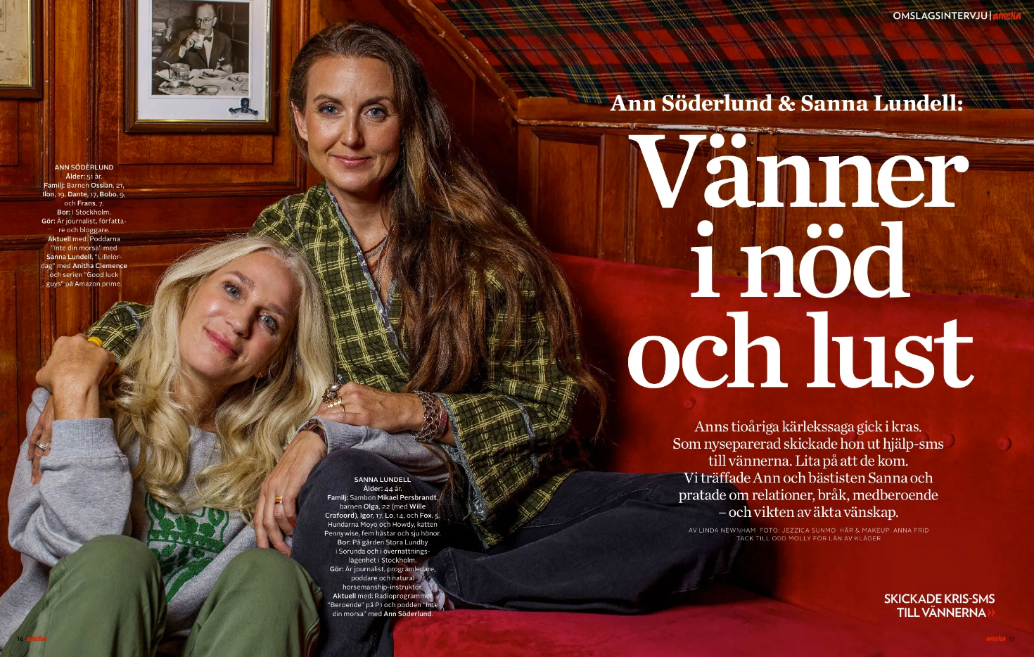 Redaktionellt uppslag med rutmönster och varma ljuseffekter