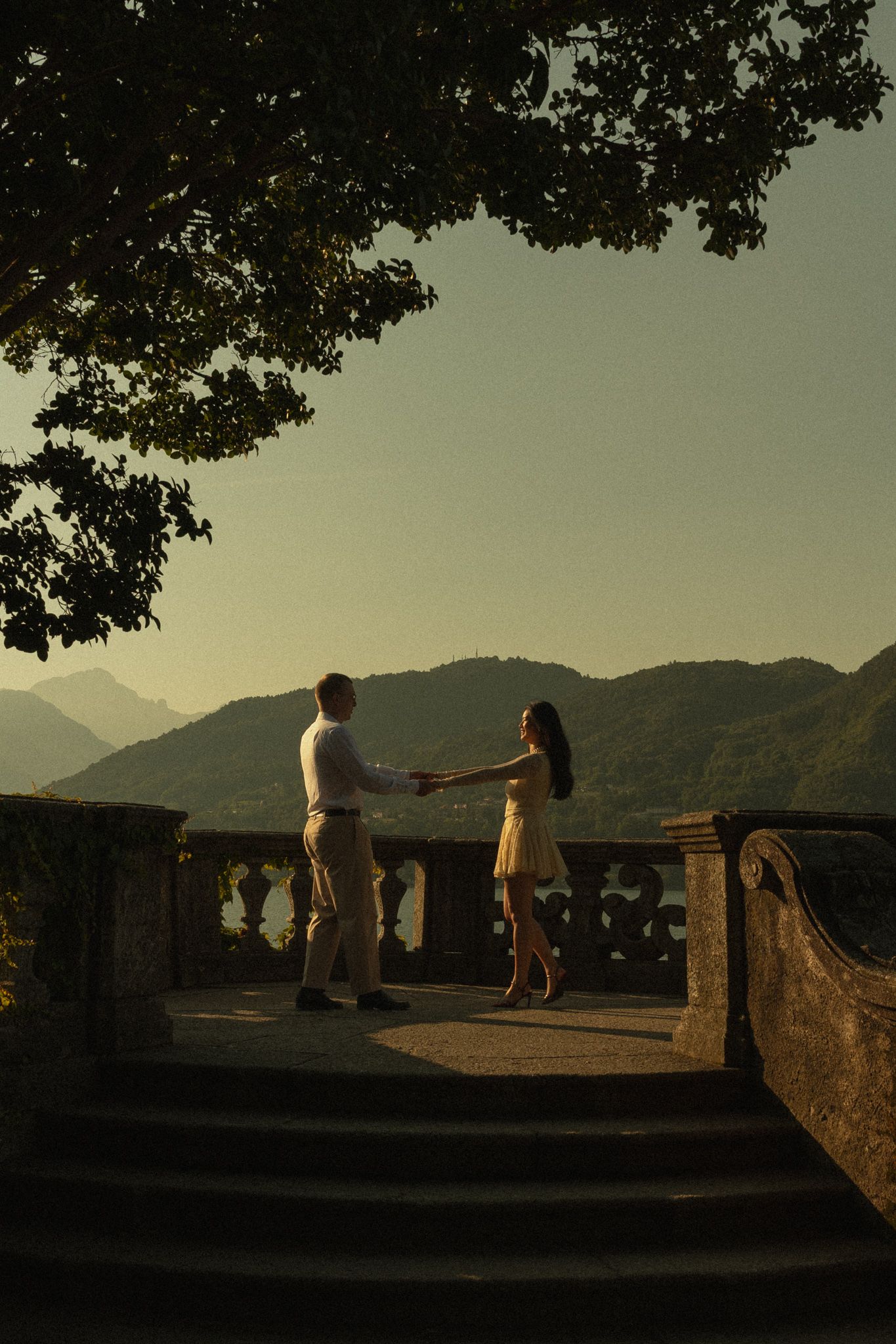 Engagement photoshoot at Parco Civico di Tremezzina, Lake Como