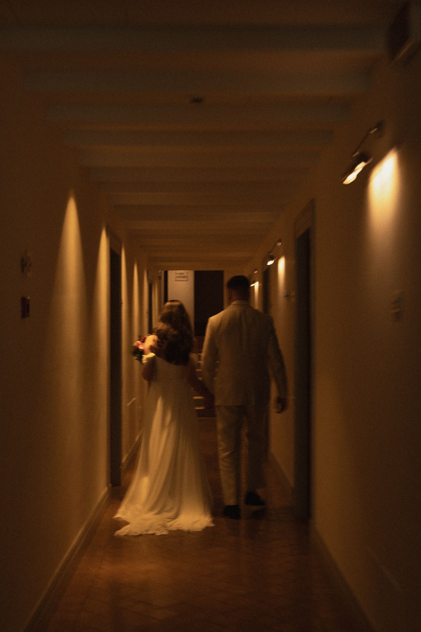 Elopement morning preparations at hotel in Norcia, Umbria
