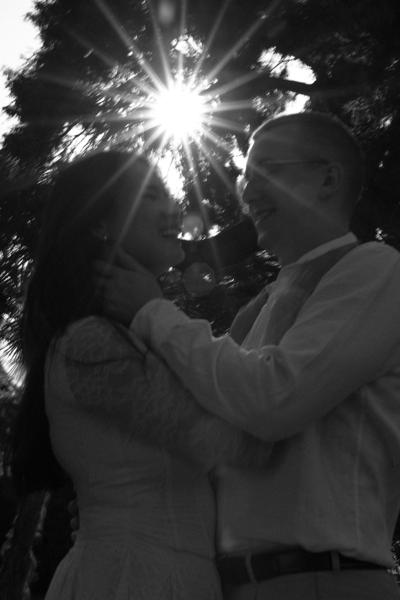 Couple laughing together, engagement session on Lake Como
