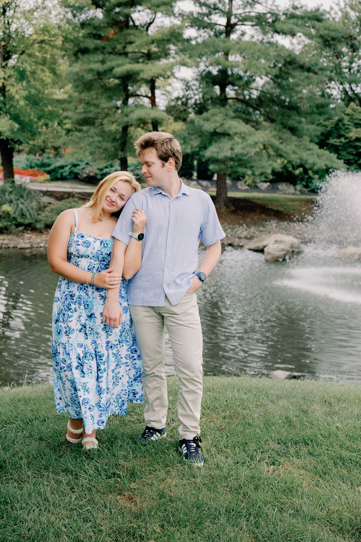 Couple Walking together outdoors during a Lancaster, Pennsylvania couples photography session.