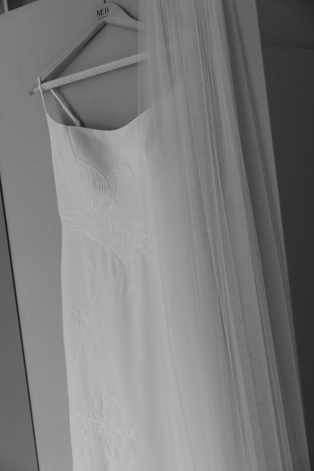 Wedding dress photographed before a Hacienda Pinilla wedding in Costa Rica.