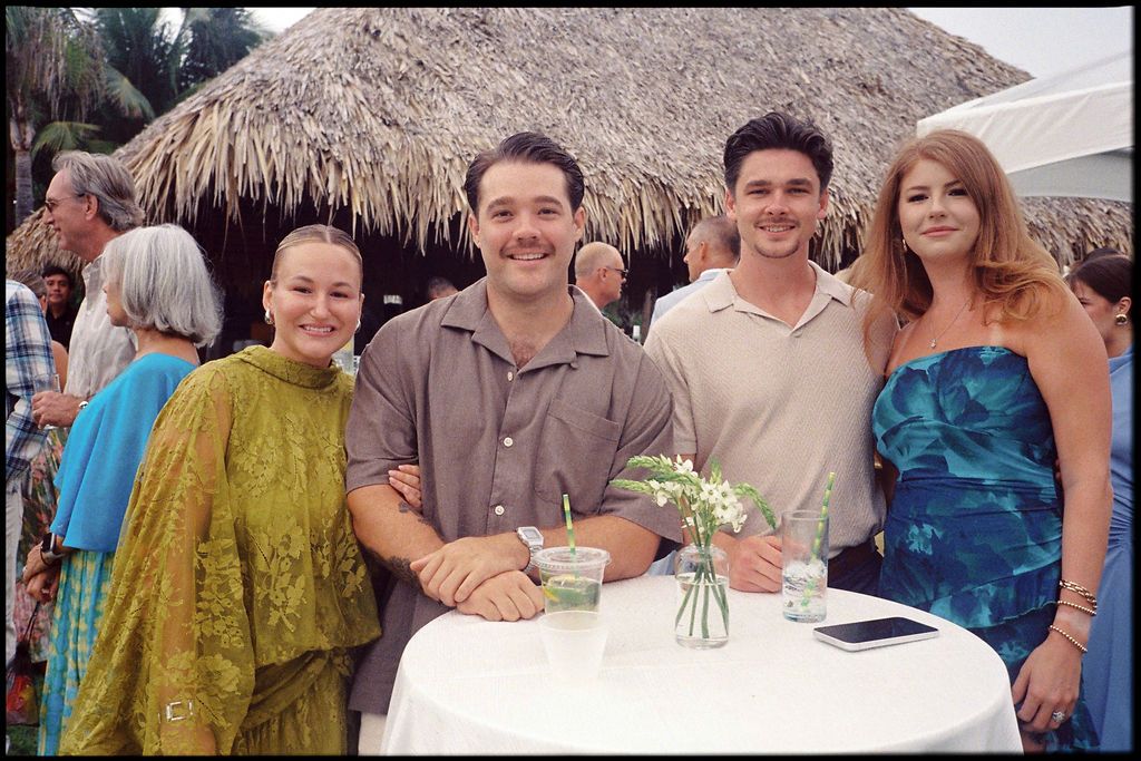 Guests gathering during Morgan and Britton’s wedding weekend at Las Palapas