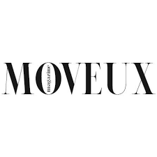 Stylish black text logo for Moveux brand with elegant typography and minimalist design.